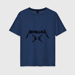 Футболка оверсайз женская Metallica, цвет: тёмно-синий