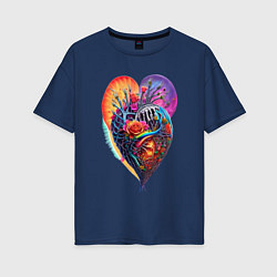 Женская футболка оверсайз Костяное сердце