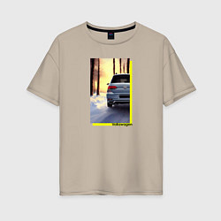 Женская футболка оверсайз Volkswagen в закат