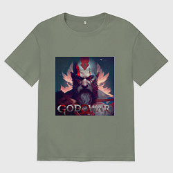 Футболка оверсайз женская Кратос, бог войны, цвет: авокадо