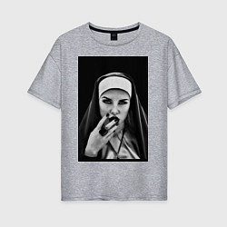 Женская футболка оверсайз Готическая монахиня