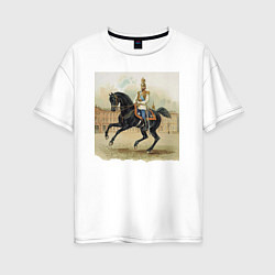 Женская футболка оверсайз Николай II на коне на дворцовой площади