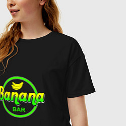 Футболка оверсайз женская Banana bar, цвет: черный — фото 2