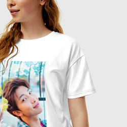 Футболка оверсайз женская Handsome Namjoon, цвет: белый — фото 2