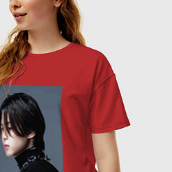 Футболка оверсайз женская Dark side Jimin, цвет: красный — фото 2