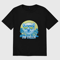 Футболка оверсайз женская Jus chillin, цвет: черный