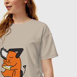 Футболка оверсайз женская Пачита ест тост, цвет: миндальный — фото 2