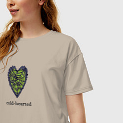 Футболка оверсайз женская Cold-hearted, цвет: миндальный — фото 2