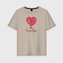 Женская футболка оверсайз Love tree hard