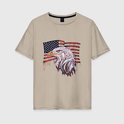 Футболка оверсайз женская American eagle, цвет: миндальный