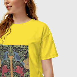 Футболка оверсайз женская Грифоны и голуби, цвет: желтый — фото 2