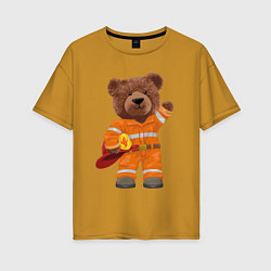 Женская футболка оверсайз Пожарный медведь