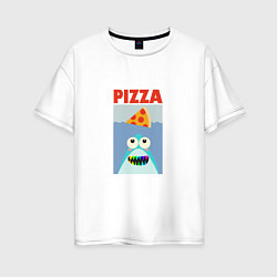 Женская футболка оверсайз Pizza jaws
