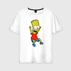 Женская футболка оверсайз Барт прыгает