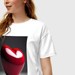 Футболка оверсайз женская Сердечко, созданное нейросетью, цвет: белый — фото 2