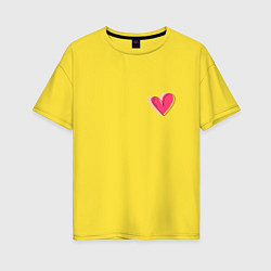 Женская футболка оверсайз Бьющееся сердце - мини