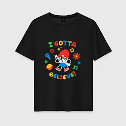 Футболка оверсайз женская I gotta believe, цвет: черный