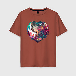 Женская футболка оверсайз В сердце девушка из аниме в стиле Студии Гибли