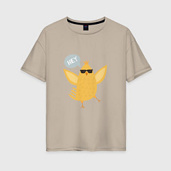 Женская футболка оверсайз Забавный цыпленок