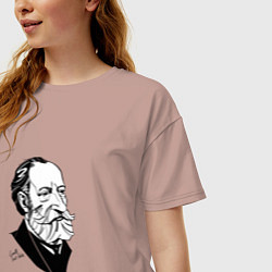 Футболка оверсайз женская Камиль Сен-Санс, цвет: пыльно-розовый — фото 2