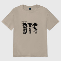 Футболка оверсайз женская BTS logo, цвет: миндальный