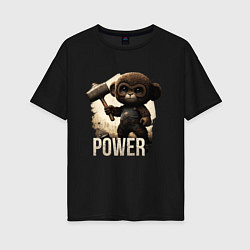 Женская футболка оверсайз Animal power