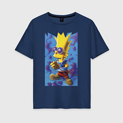 Женская футболка оверсайз Bart Simpson - neural network