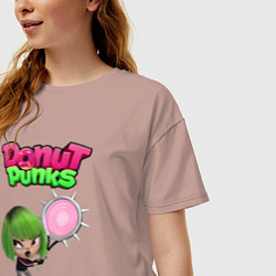 Футболка оверсайз женская Рокси, цвет: пыльно-розовый — фото 2