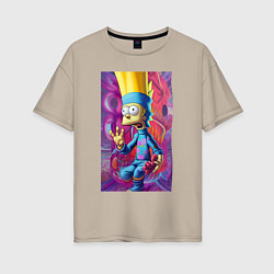 Женская футболка оверсайз Bart Simpson - neural network - fantasy