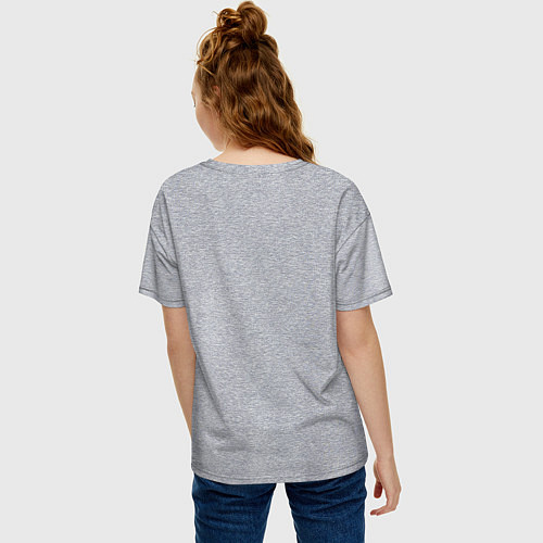 Женская футболка оверсайз Киборг и космический пейзаж / Меланж – фото 4