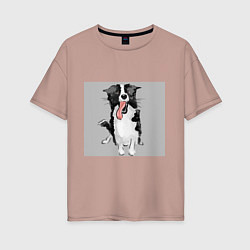 Женская футболка оверсайз Уставший пёс