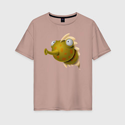 Женская футболка оверсайз Забавная рыба
