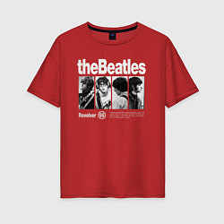 Футболка оверсайз женская The Beatles rock, цвет: красный
