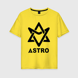 Женская футболка оверсайз Astro black logo