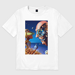 Футболка оверсайз женская Сальвадор Дали: автопортрет, цвет: белый