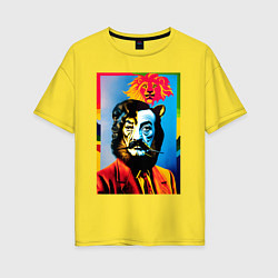 Футболка оверсайз женская Salvador Dali: Self Portrait, цвет: желтый