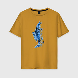 Женская футболка оверсайз Хочу на рыбалку