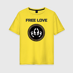 Женская футболка оверсайз Свободная любовь