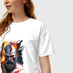 Футболка оверсайз женская Ярость кратоса, цвет: белый — фото 2