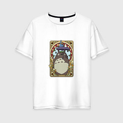 Женская футболка оверсайз Totoro card