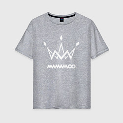 Женская футболка оверсайз Mamamoo white logo