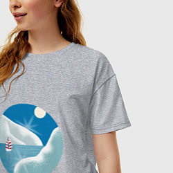 Футболка оверсайз женская Кораблик во льдах, цвет: меланж — фото 2