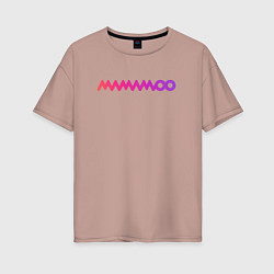 Футболка оверсайз женская Mamamoo gradient logo, цвет: пыльно-розовый