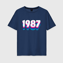 Женская футболка оверсайз Made in 1987 vintage art