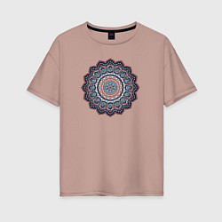 Женская футболка оверсайз Индийская Mandala