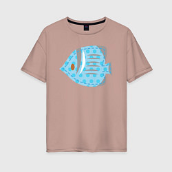 Женская футболка оверсайз Синяя рыбка