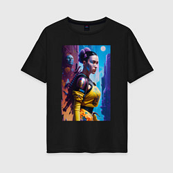 Женская футболка оверсайз Cyberpunk - character - neural network