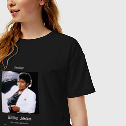 Футболка оверсайз женская Майкл Джексон Billie Jean, цвет: черный — фото 2