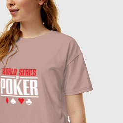 Футболка оверсайз женская Мировая серия покера, цвет: пыльно-розовый — фото 2