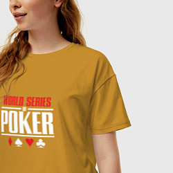 Футболка оверсайз женская Мировая серия покера, цвет: горчичный — фото 2
